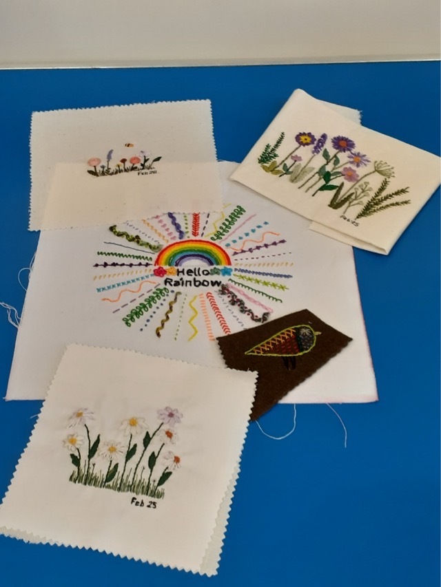 The lovely embroidery was the work of our new member Daryl.